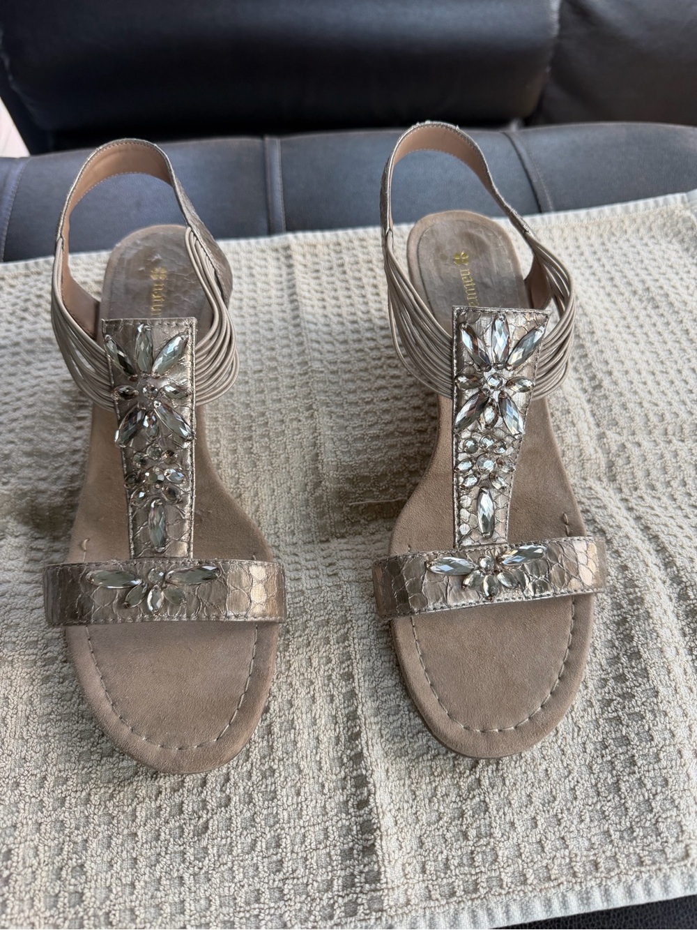 Naturalizer Jeweled T‑Strap Sandals, 10M